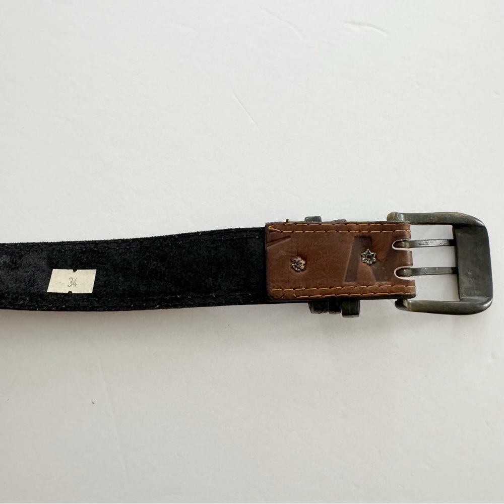 Vintage Nike Brown Leather Logo Belt - Picture 7 of 9